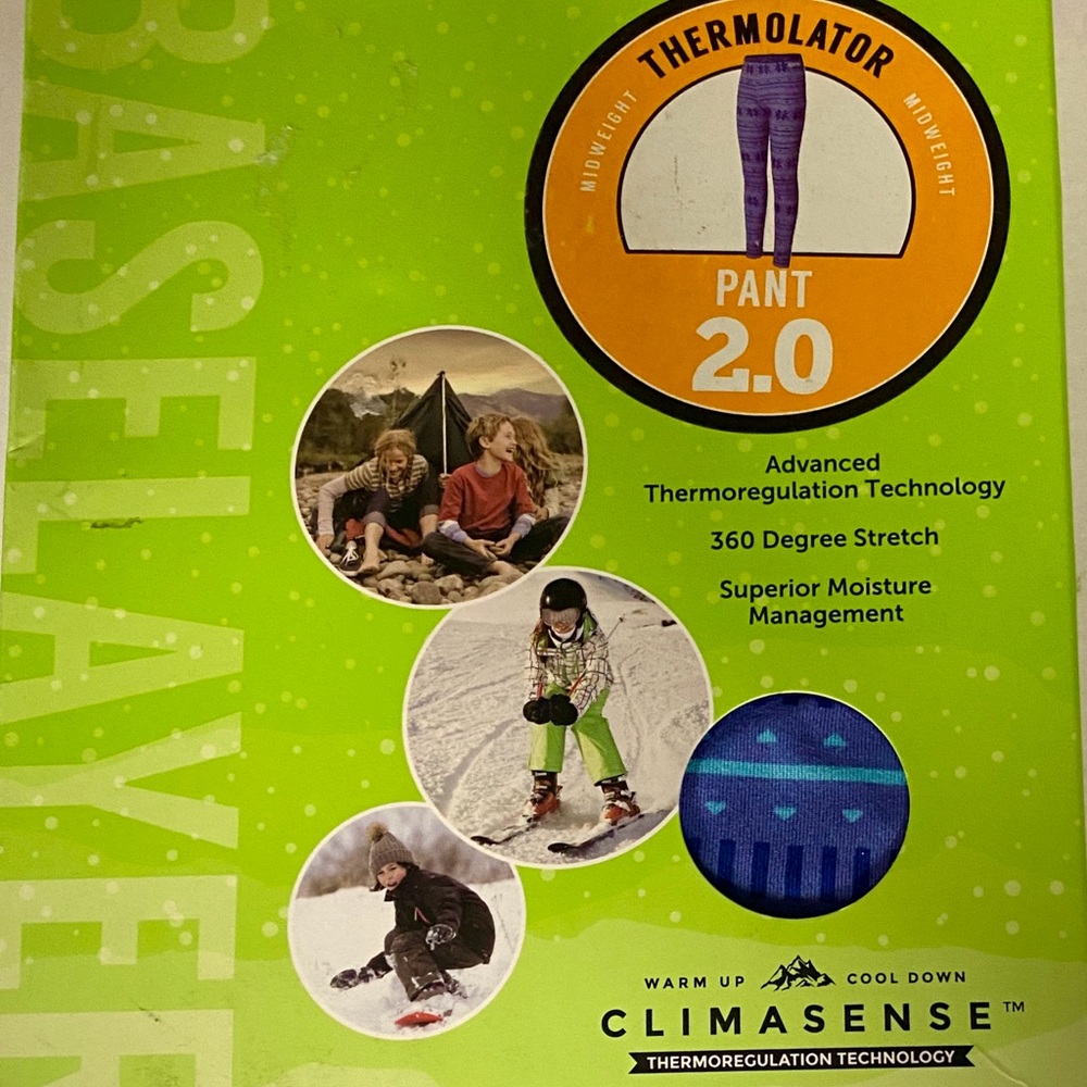 Terramar Baselayer Pants Tights Thermopator 2.0 Midweight Boy Girl Sm 4-6